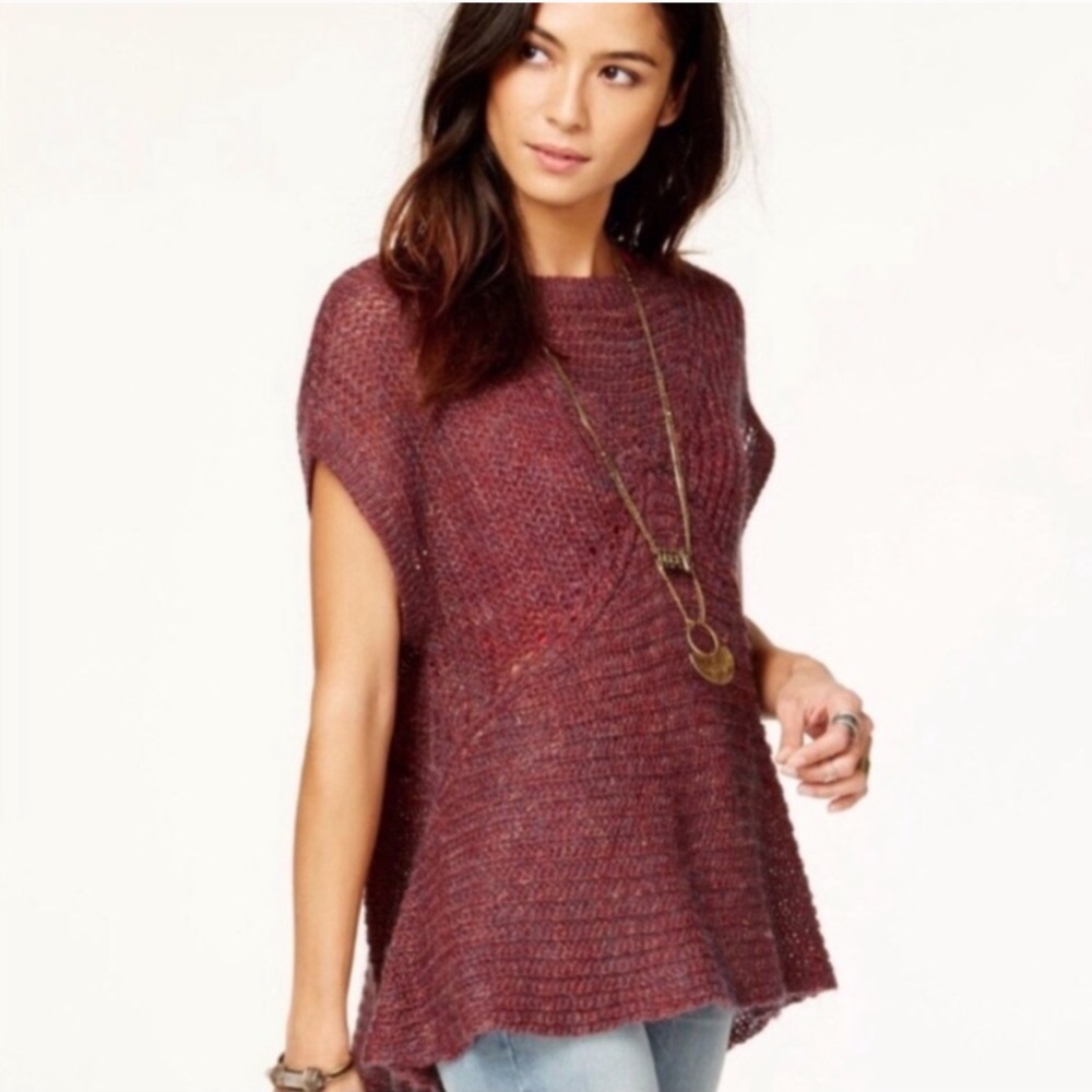 Free People Tatiana Short Sleeve Pullover Knit Top